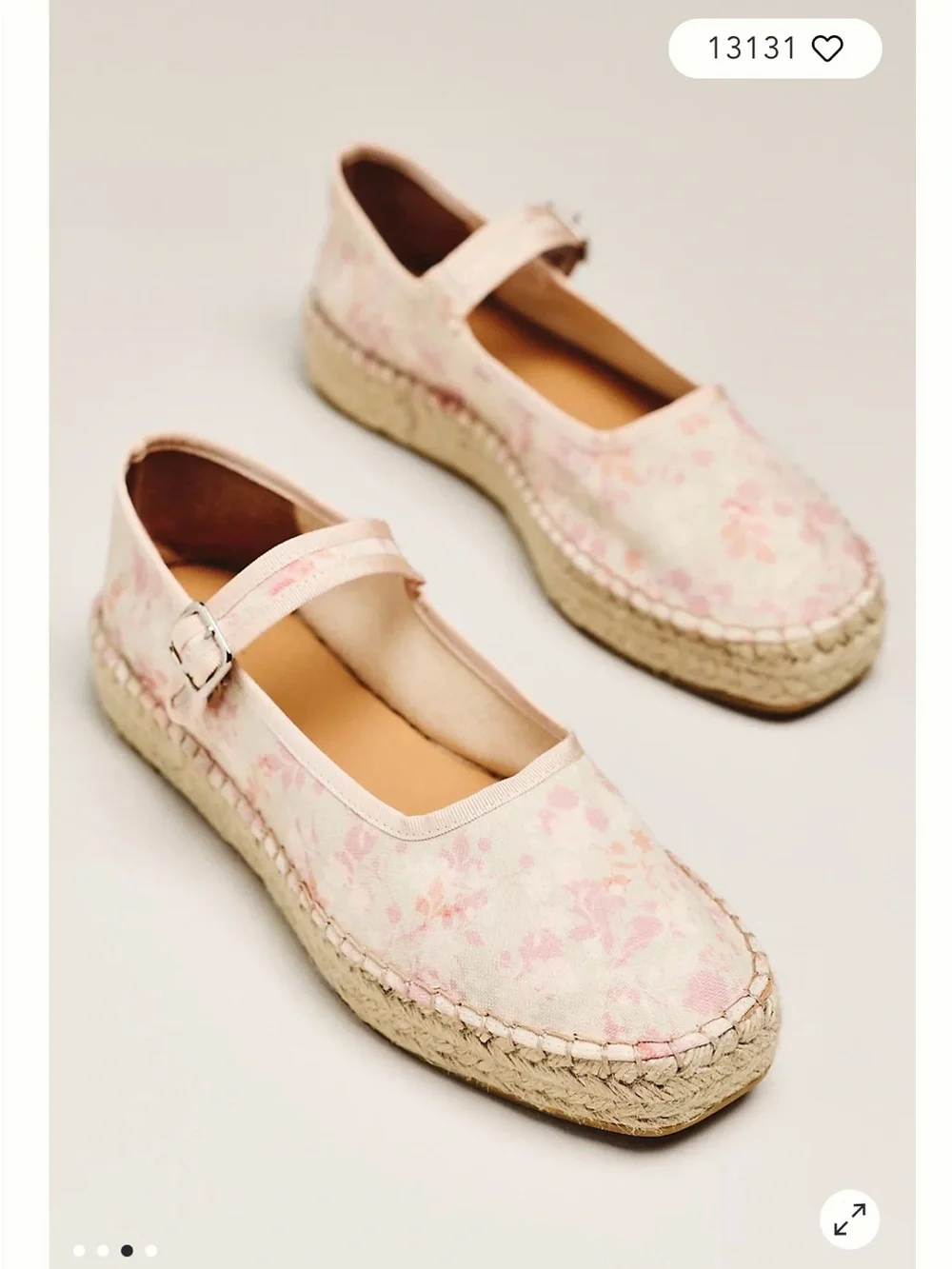 Brand New Anthropologie Floral Pink Espadrille Mary Janes